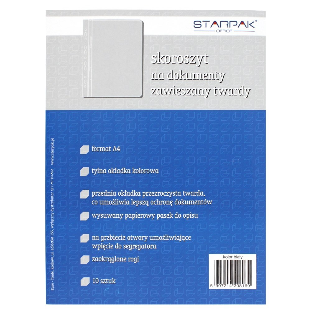 Aktenbuch aus Hart-PVC für Dokumente im A4-Format, weiß, STARPAK 109665